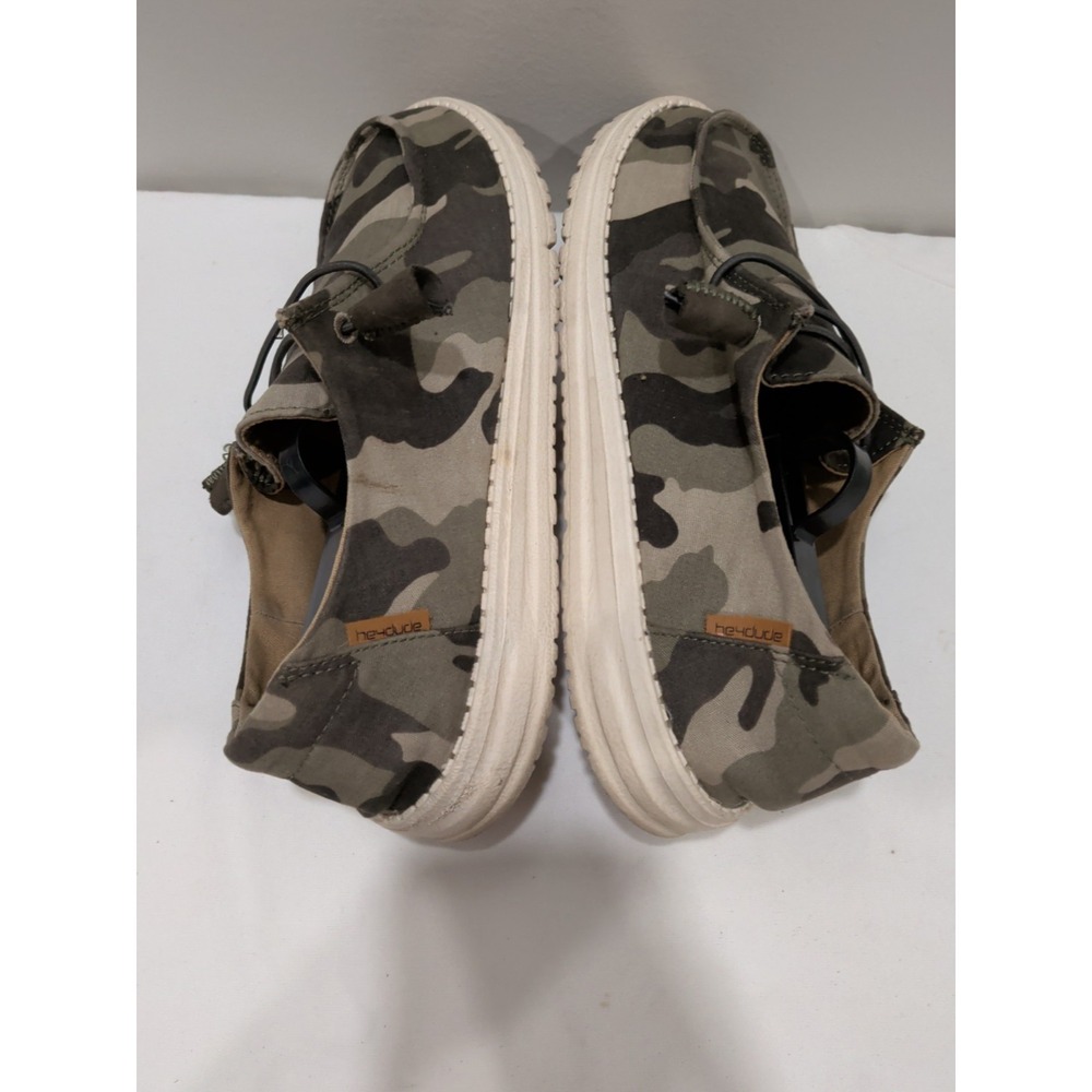 Hey Dude Wendy Camo Womens 9 Green Camouflage Canvas Slip On Loafers 121417003 - Picture 4 of 8